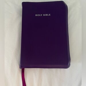 KJV Allan Longprimer Edition-Purple Meriva Calfskin